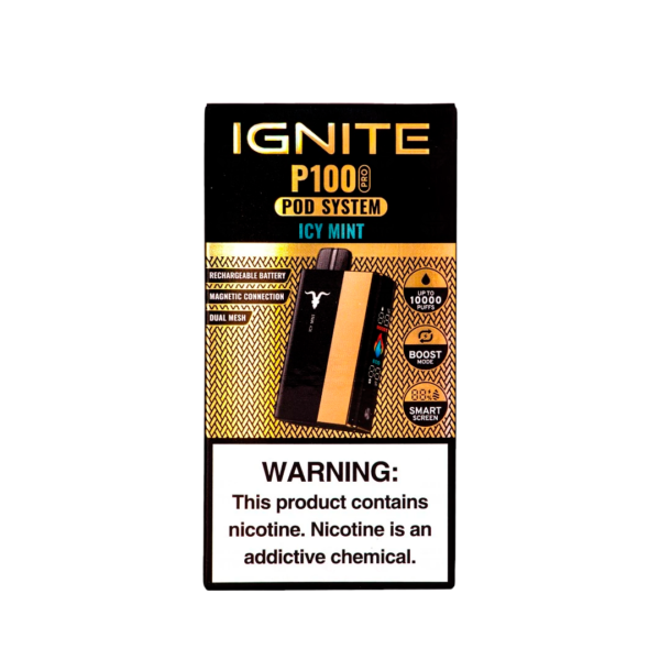 Ignite P100 Kit 10000 Puffs Gold (Bateria Dourada + Refil)